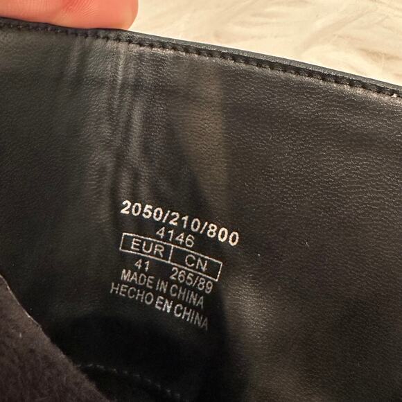 NWOT ZARA Treaded Knee High Boots Leather Chunky Lug Sole Flat Boot, Black - Picture 11 of 13